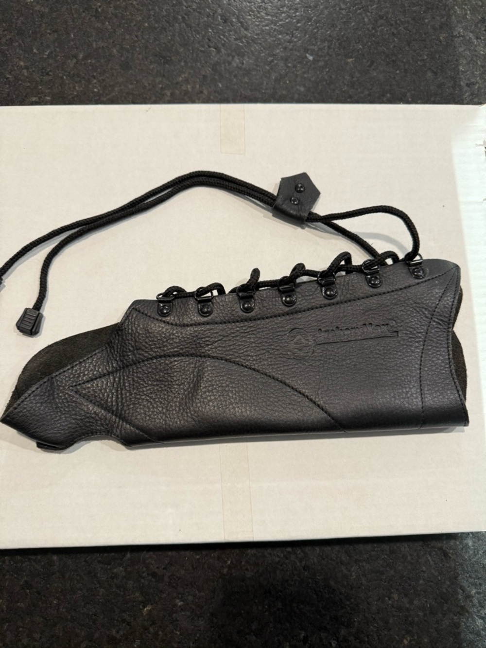 Black Leather Archery Arm Guard with Lace Closure